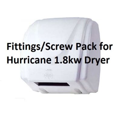 Hurricane 1.8kw Automatic Hand Dryer in White (Fittings/Screw Pack)