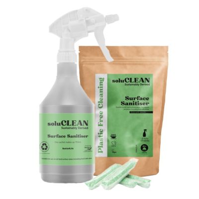 SoluCLEAN Food Safe Surface Sanitiser Pack Sachets & Bottle4Life
