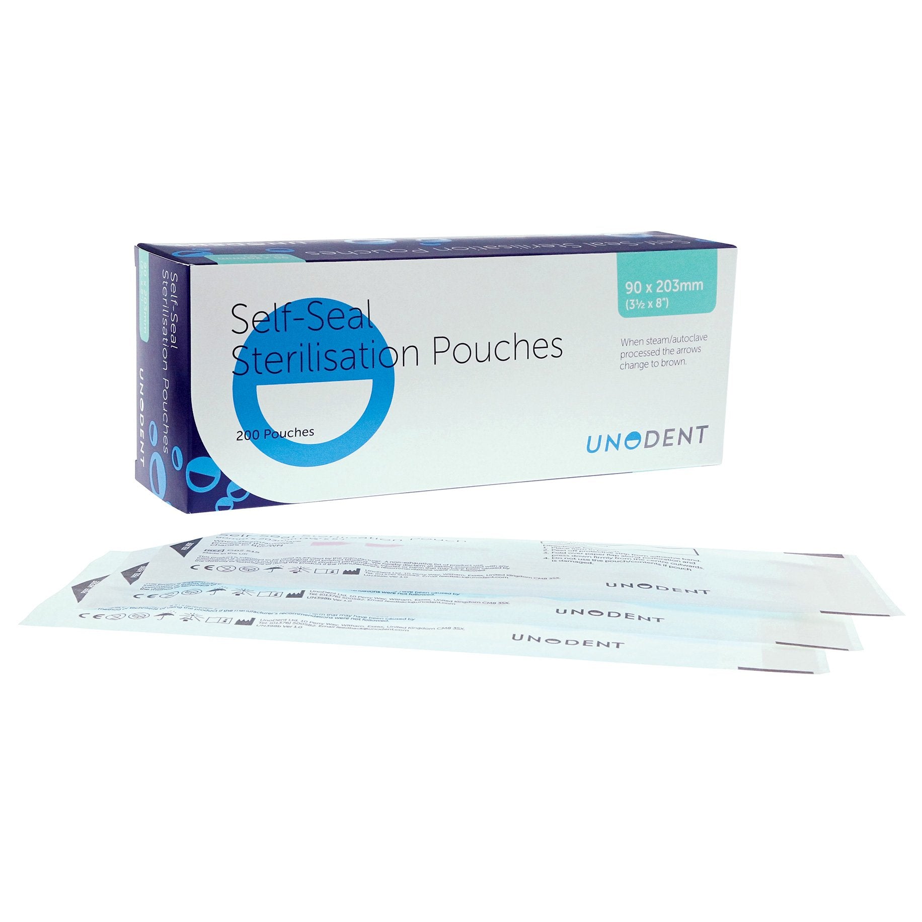 Sterilisation Pouches No. 515: 90 x 203mm (3.5" x 8") 