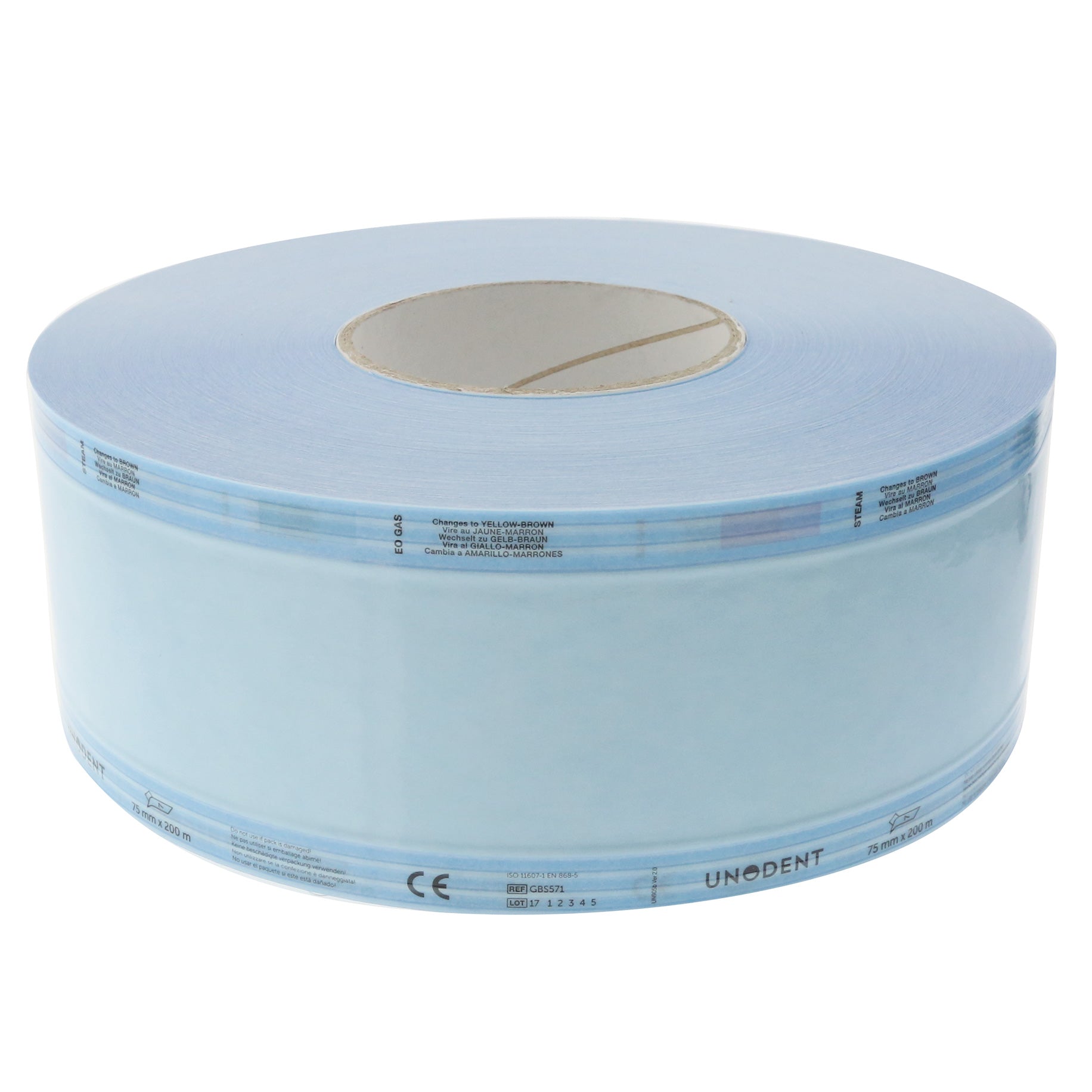 UnoDent Sterilisation Flat Reel 75mm x 200m 