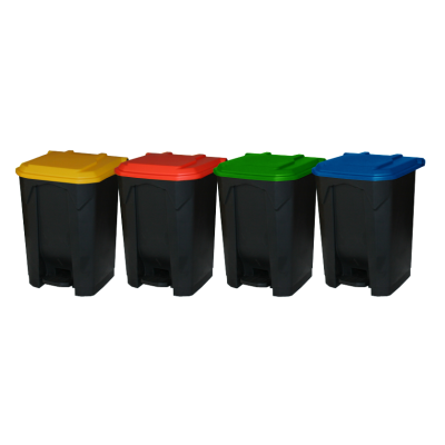 Pedal Bins with Coloured Lids Various Colours 30L, 50L & 80L Sizes