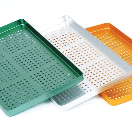 Aluminium Instrument Tray Perforated Blue 