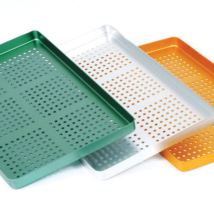 Aluminium Instrument Tray Perforated Red 