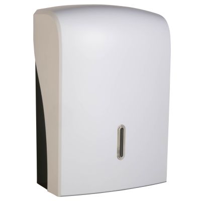 Halo C-fold or Multifold Paper Hand Towel Dispenser in Satin White
