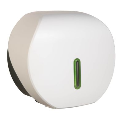 Halo Mini Jumbo Toilet Roll Dispenser in Silk Touch Satin White Finish