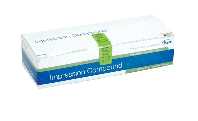 Impression Compound Sticks x 15 - Green (Temp 50°C) 