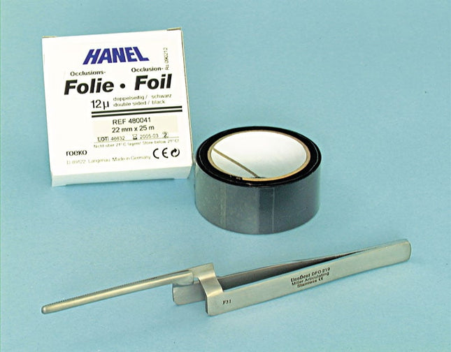 Occlusion Foil 12 mÂµ double-sided - 22 mm Black 