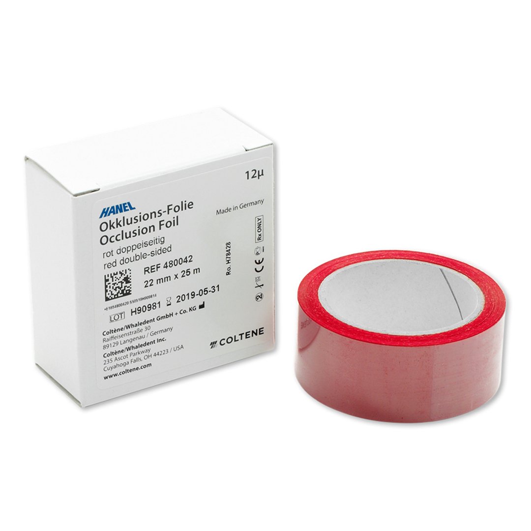 Occlusion Foil 12 mµ double-sided - 22 mm Red 