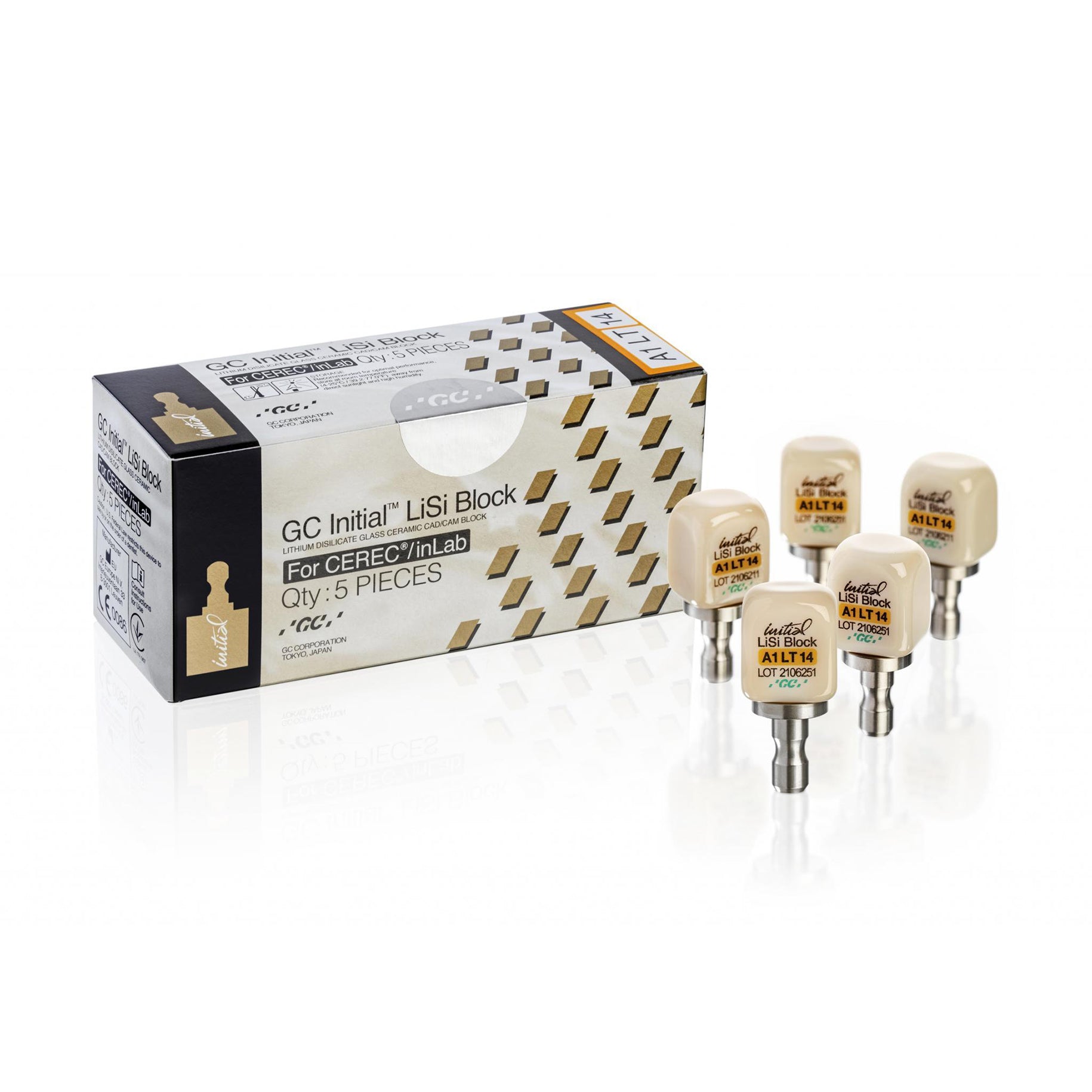 GC Initial LiSi Block CEREC, Size 14, A1  LT 