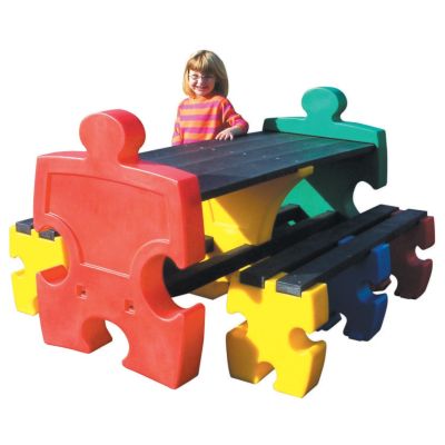 Jigsaw Table and 2 x Three Person Jigsaw Bench