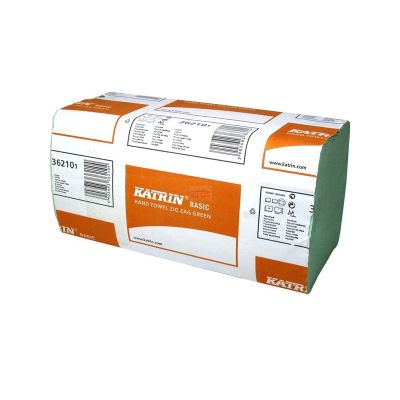 Katrin ZigZag Green Hand Towels 1ply (Case of 20) - 362101