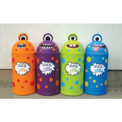 Small 42 Litre Monster Litter Bin (Set of Four)