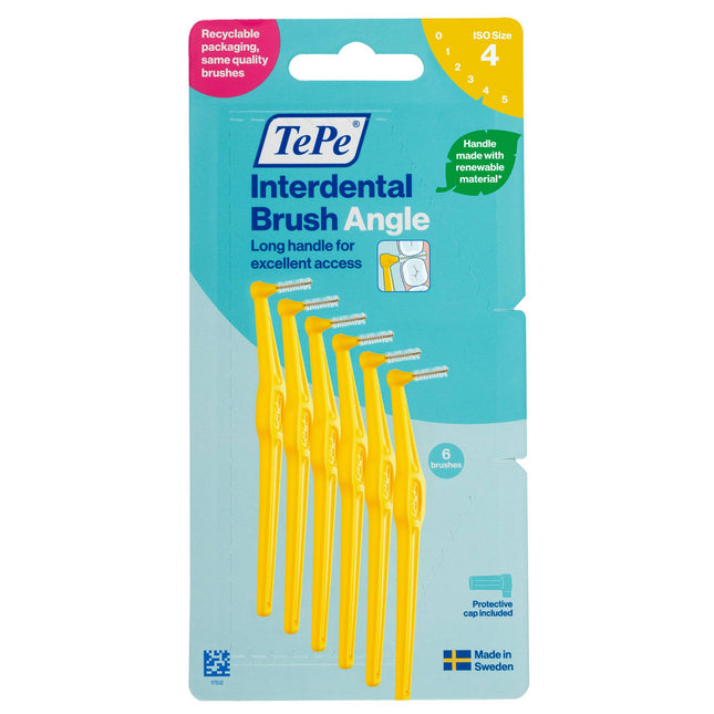 TePe Angle Interdental Brush Fine Yellow 0.7mm 
