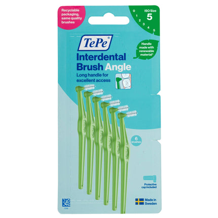 TePe Angle Interdental Brush Medium Green 0.8mm 