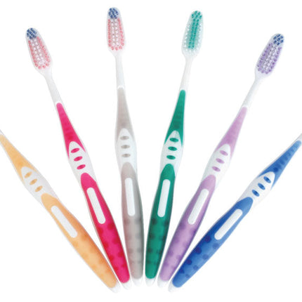 Toothbrush with Integrated Tongue Cleaner Assorted Colours 