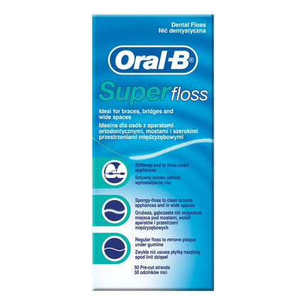 Oral B Pre-Cut Superfloss Strands Unflavoured 