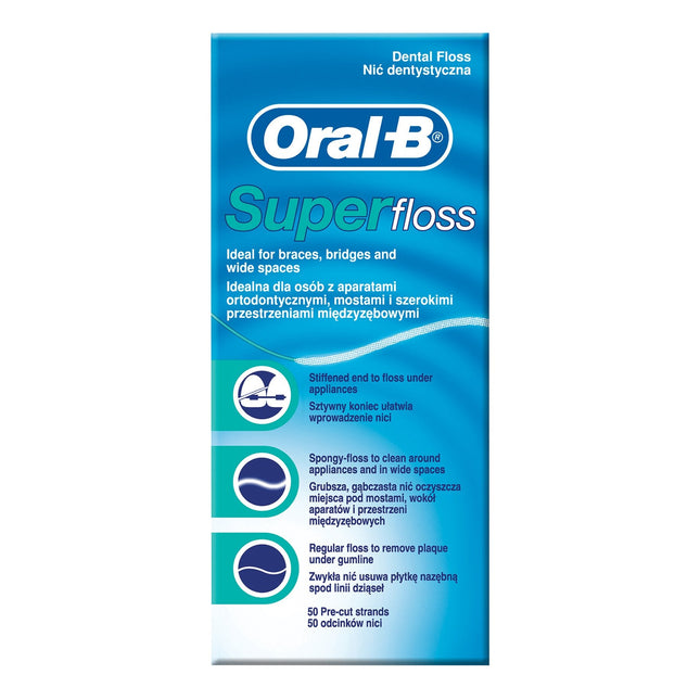 Oral B Pre-Cut Superfloss Strands Unflavoured 