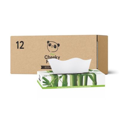 Cheeky Panda Bamboo Flat Facial Tissues 80 Sheets (Case of 12)