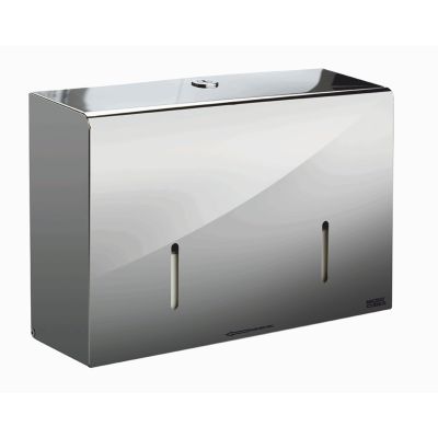 Twin Micro Jumbo Cube Toilet Roll Dispenser in Polished
