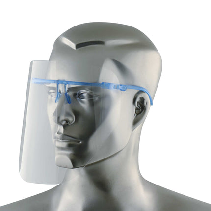 Visors Frame + 12 Face Shields - Blue Frame 