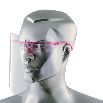 Visors Frame + 12 Face Shields - Purple/Pink Frame 