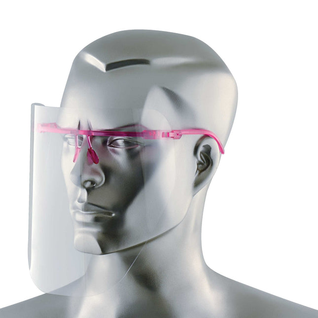 Visors Frame + 12 Face Shields - Purple/Pink Frame 