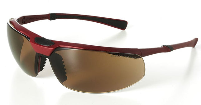 Safety Glasses Brown Lens, Bordeaux Frame 