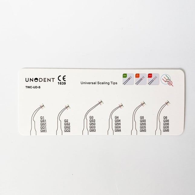 UnoDent Tip Wear Card Universal Scaling Tips 