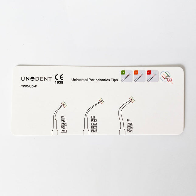 UnoDent Tip Wear Card Universal Periodontics Tips 