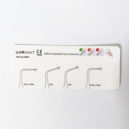 UnoDent Tip Wear Card EMS Compatible Tips (Titanium) 
