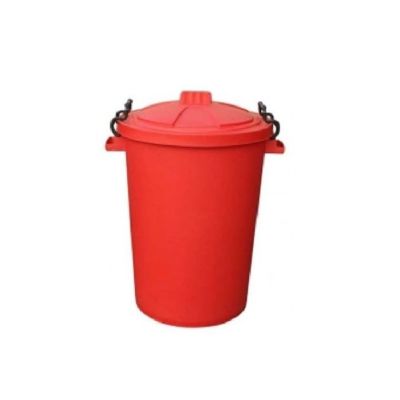 Trojan 85 Litre Heavy Duty Coloured Clip Lid Dustbins in Red