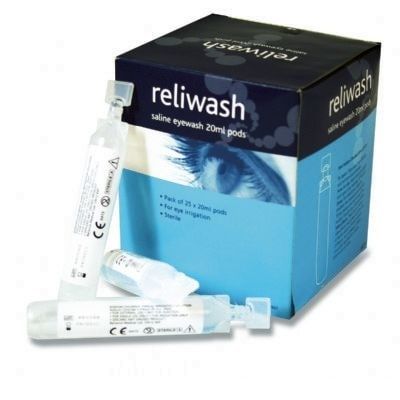 Reliwash Eye Wash Phials 20ml - Pack of 25