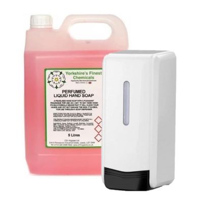 C21 Manual 1000ml Refillable Soap Dispenser & Pearl Soap Bundle