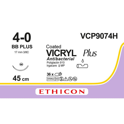 VICRYL Plus Suture VCP9074H Gauge 4-0, Length 45cm 
