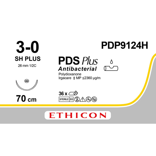 PDS Plus Suture PDP9124H Gauge 3-0, Length 70cm 