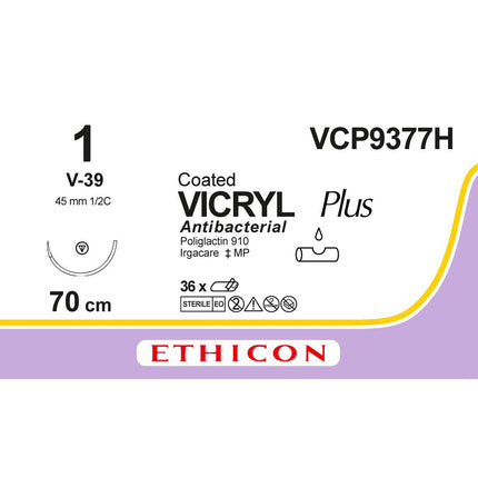 VICRYL Plus Suture VCP9377H 1, Length 70cm 
