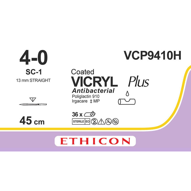VICRYL Plus Suture VCP9410H Gauge 4-0, Length 45cm 