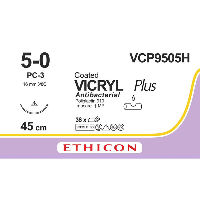 VICRYL Plus Suture VCP9505H Gauge 5-0, Length 45cm 