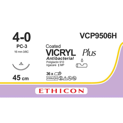 VICRYL Plus Suture VCP9506H Gauge 4-0, Length 45cm 