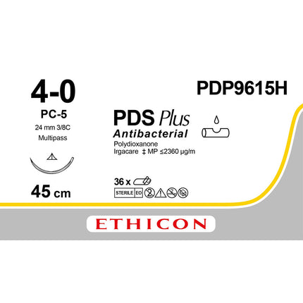 PDS Plus Suture PDP9615H Gauge 4-0, Length 45cm 