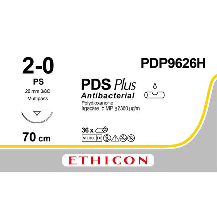 PDS Plus Suture PDP9626H Gauge 2-0, Length 70cm 