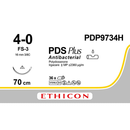 PDS Plus Suture PDP9734H Gauge 4-0, Length 70cm 