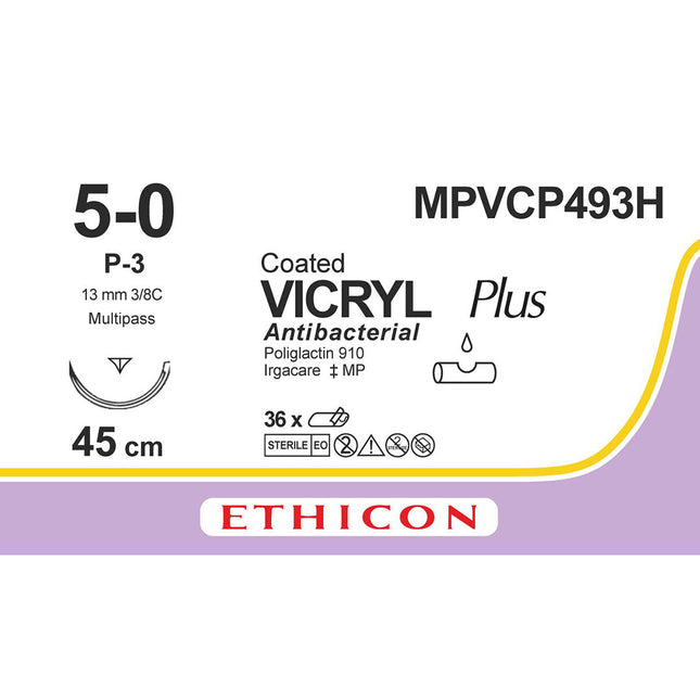 VICRYL Plus Suture MPVCP493H Gauge 5-0, Length 45cm 