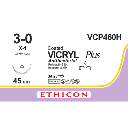 VICRYL Plus Suture VCP460H VCP460H Gauge 3-0, Length 45cm 