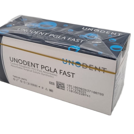 UnoDent PGLA Fast Absorbable Surgical Suture Gauge: 4/0, Length: 75cm, 3/8 circle, Reverse Cutting, 19mm, Prime 