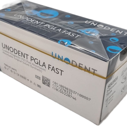 UnoDent PGLA Fast Absorbable Surgical Suture Gauge: 3/0, Length: 75cm, 3/8 circle, Reverse Cutting, 19mm 