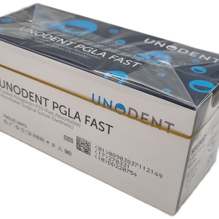 UnoDent PGLA Fast Absorbable Surgical Suture Gauge: 6/0, Length: 45cm, 3/8 circle, Reverse Cutting, 11mm, Prime 