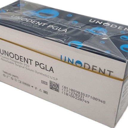 UnoDent PGLA Absorbable Surgical Suture Gauge: 4/0, Length: 45cm, 3/8 circle, Reverse Cutting, 19mm 