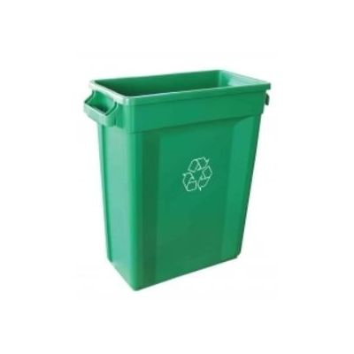 60L Slim Bin Recycling Bin with Vent (Green)