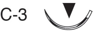 Suture Needles C-3 6.0 Blue polypropylene 18" 13mm, 3/8 circle Premium Reverse Cut 